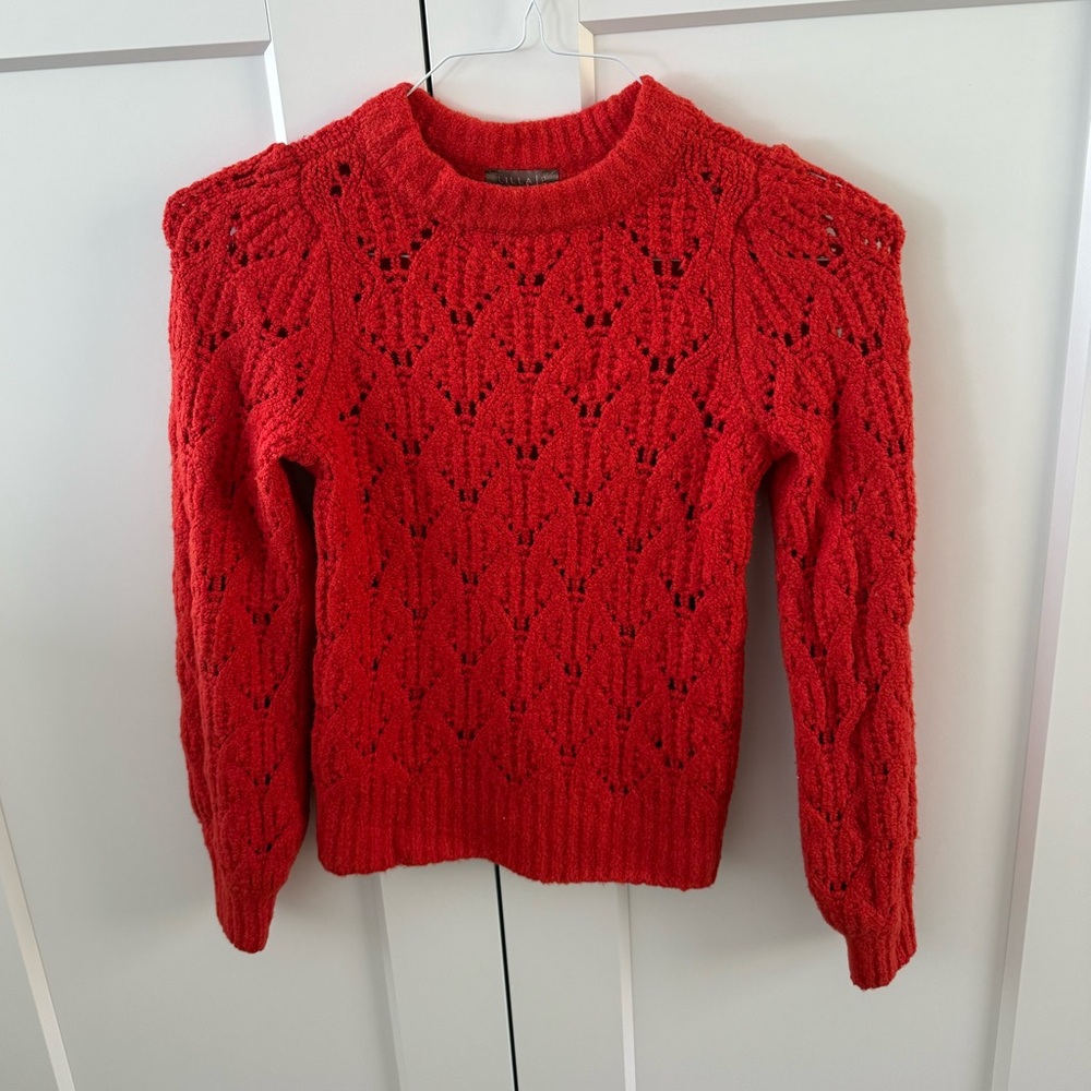 Lilla P Vibrant Red Crew Neck Sweater